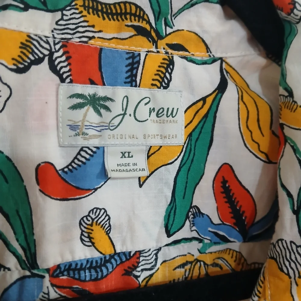 J. Crew Men's Aloha Shirt Tropical Resortwear Vacation Cruise Beach Size XL